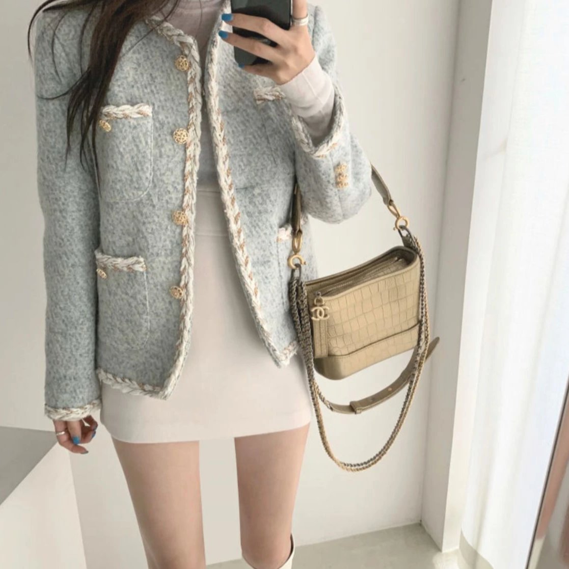 [Korean Style] Pear Pastel Tweed Jacket
