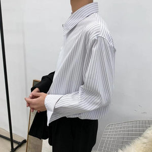 [Korean Style] Las Striped Casual Shirts