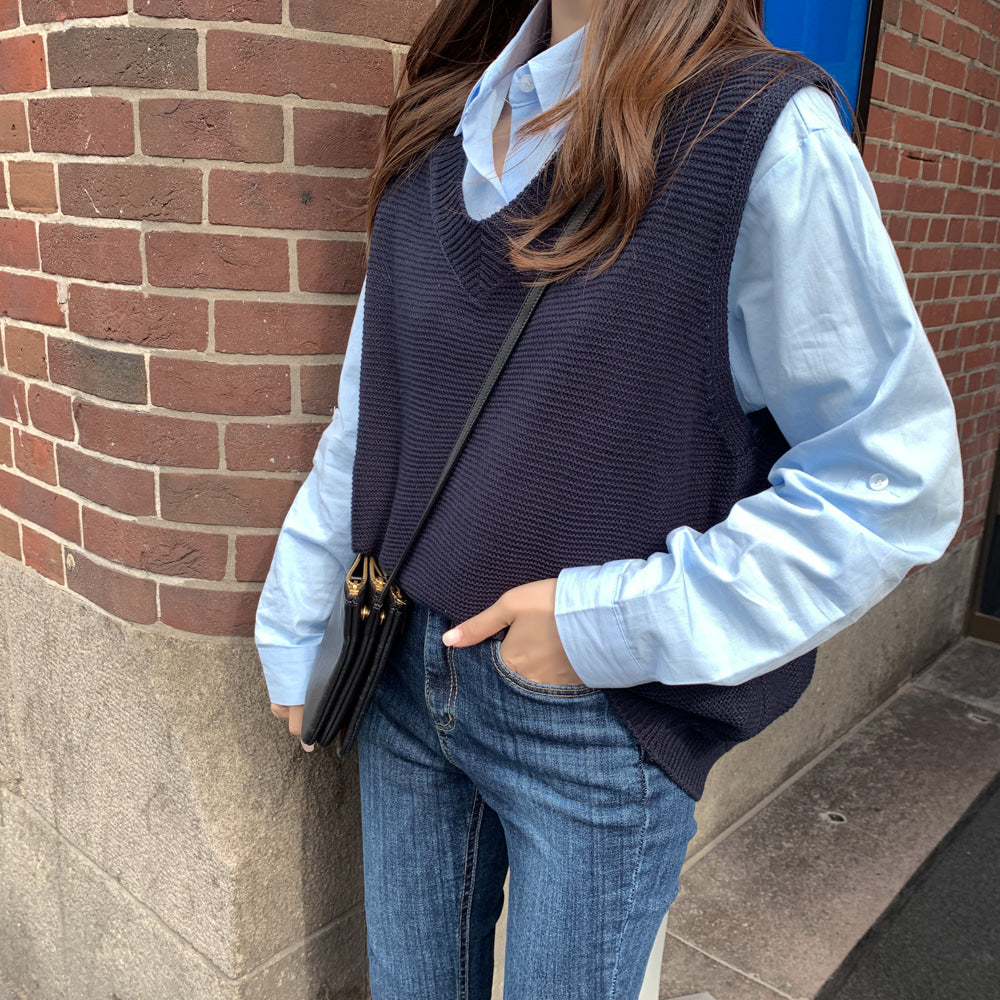 [Korean Style] Cadia Minimal Spring Knit Vest