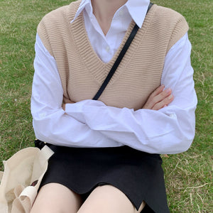 [Korean Style] Cadia Minimal Spring Knit Vest