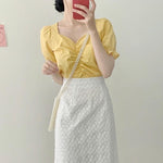 [Korean Style] Prairie Blouse & Skirt Two Piece Sets