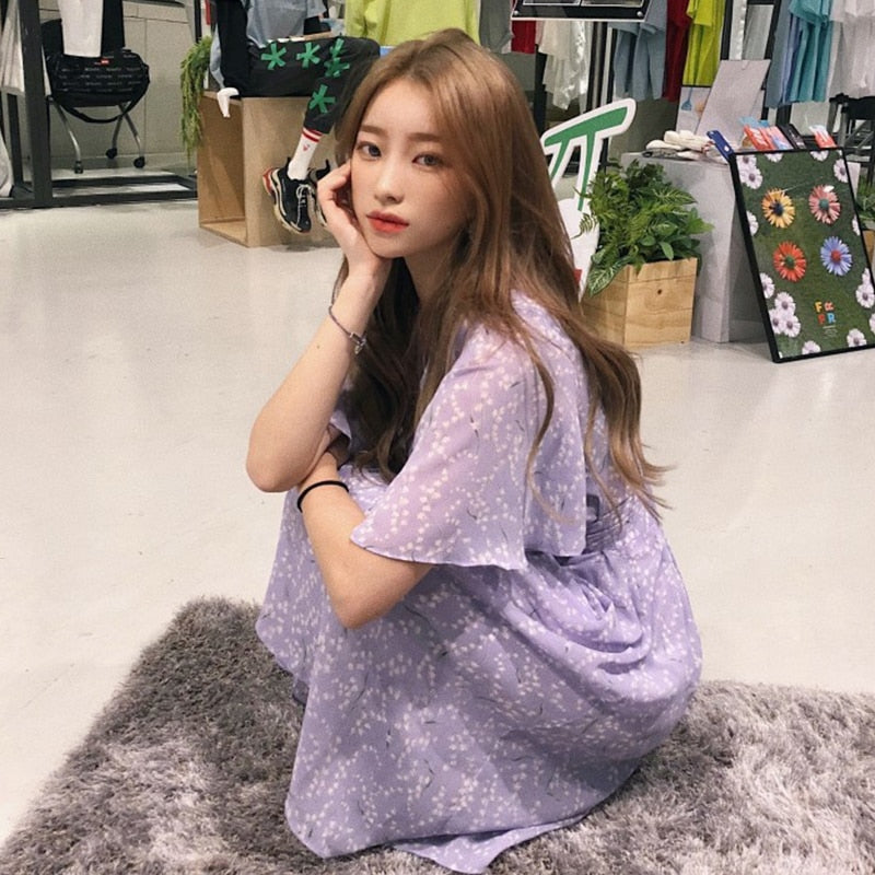 [Korean Style] 2 Colors Vestido Ruffle Dresses