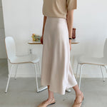 [Korean Style] Dolth Satin A-Line Long Skirt