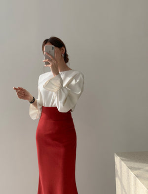 [Korean Style] Minimal Slim Mermaid Midi Skirt