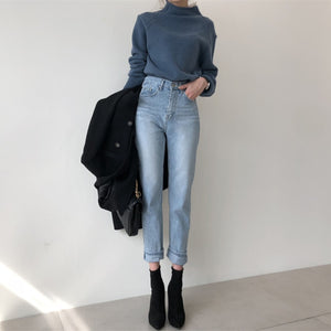[Korean Style] Grande High Waist Straight Jeans