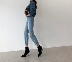 [Korean Style] Grande High Waist Straight Jeans