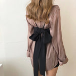 [Korean Style] Taupe Solid blouse w/ High Waist Bodycon 2 Piece Set