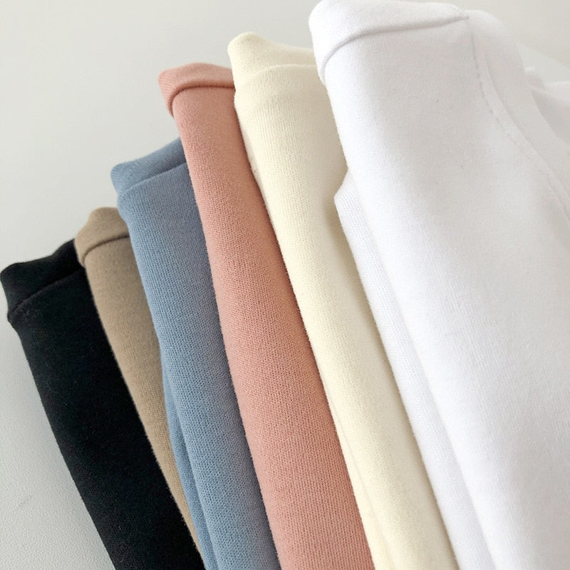 [Korean Style] 6 Colors Soft-Cotton Basic T-shirts