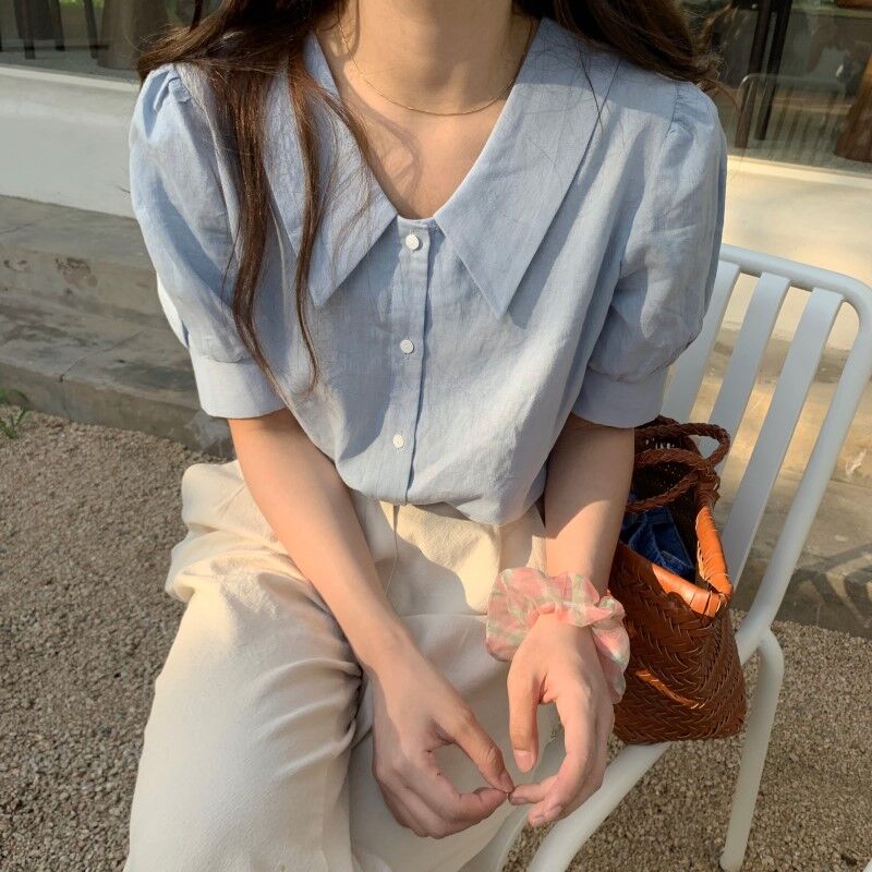 [Korean Style] Fleurine Sailor Collar Blouse