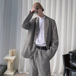 [Korean Style] Two Pieces Set Houndstooth Suit