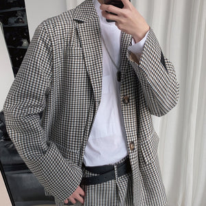 [Korean Style] Two Pieces Set Houndstooth Suit