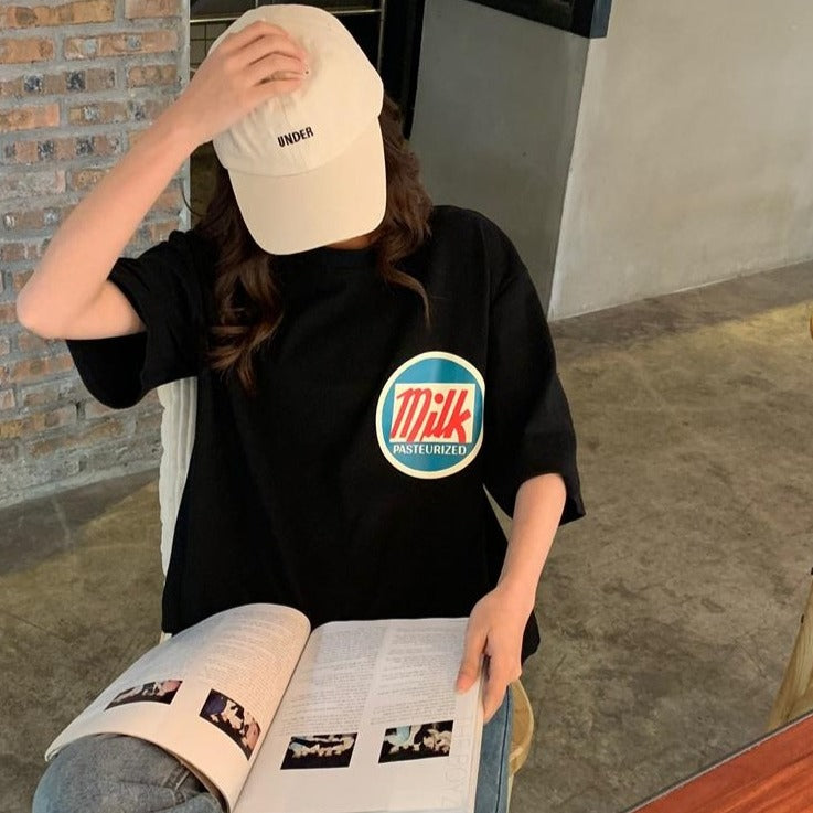 [Korean Style] Bottia Oversized Print T-Shirt