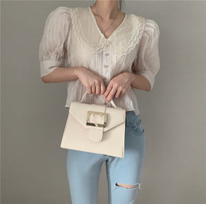 [Korean Style] Cannie See through Cropped Blouse