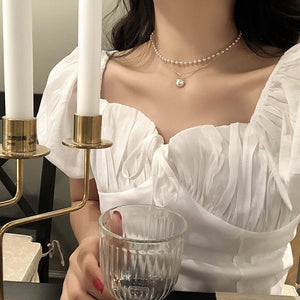 [Korean Style] Joelene Double Layered Pearl Necklace