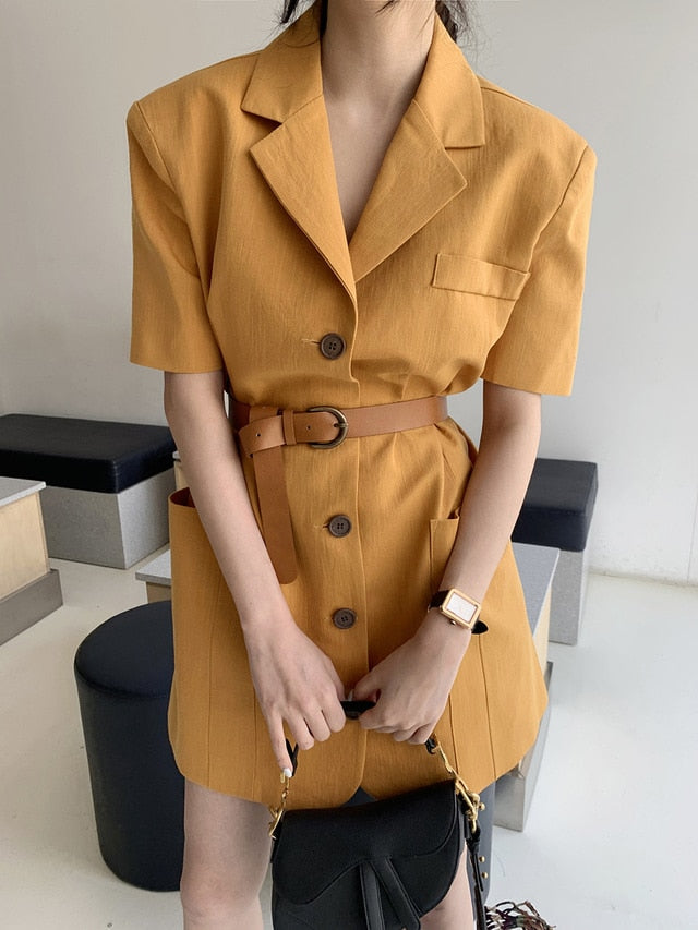[Korean Style] Rendel Mini Shirt Dress with Knot Belt