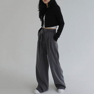 [Korean Style] Deniala Full Length Drawstring Wide Leg Trouser