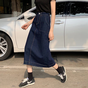 [Korean Style] Nevaeh Pencil Denim Skirt