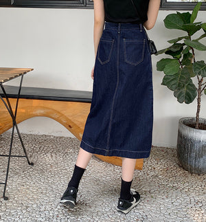 [Korean Style] Nevaeh Pencil Denim Skirt