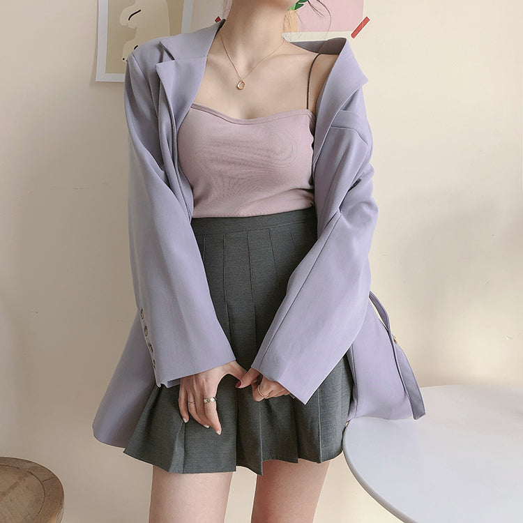 [Korean Style] Belle 5 Colors thin strap Cotton Camis