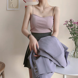 [Korean Style] Belle 5 Colors thin strap Cotton Camis