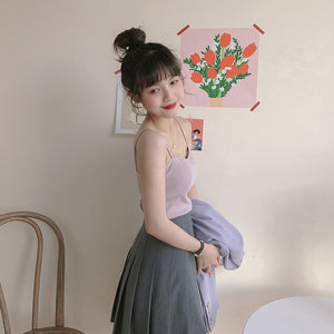 [Korean Style] Belle 5 Colors thin strap Cotton Camis