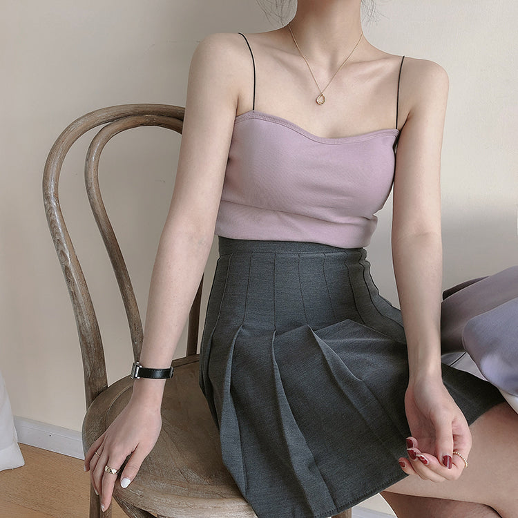 [Korean Style] Belle 5 Colors thin strap Cotton Camis