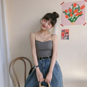 [Korean Style] Belle 5 Colors thin strap Cotton Camis