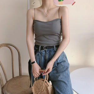 [Korean Style] Belle 5 Colors thin strap Cotton Camis