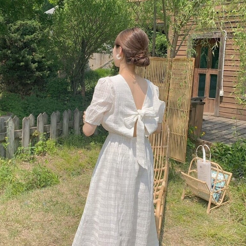 [Korean Style] Eleanor Back Ribbon Summer Dress