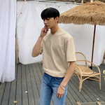 [Korean Style] 2 Colors V-neck 1/2 T-Shirts