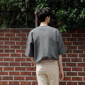 [Korean Style] Gray Oversized 1/2 T-shirts
