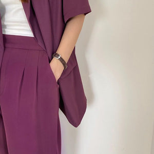 [Korean Style] Sariah Matchy Short Sleeve Blazer Set