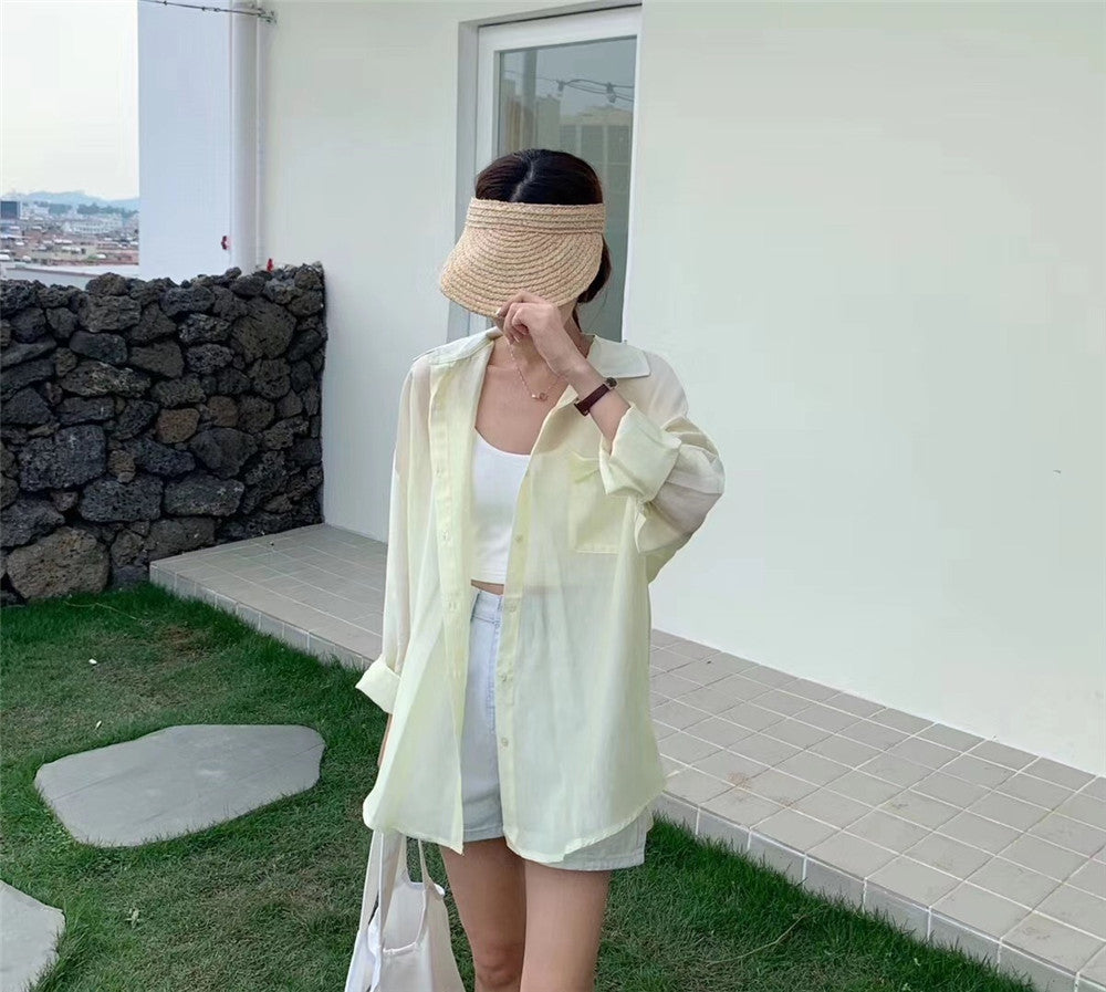 [Korean Style] Pez Summer See-through Blouse