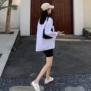 [Korean Style] Zoe V Neck Loose Fit Minimal Shirts