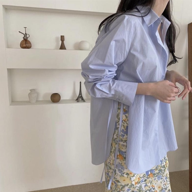 [Korean Style] Esmin Loose fit Drawstring Shirts