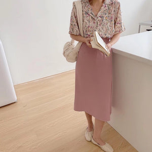 [Korean Style] Coraline High Waisted Pastel Slim Skirt
