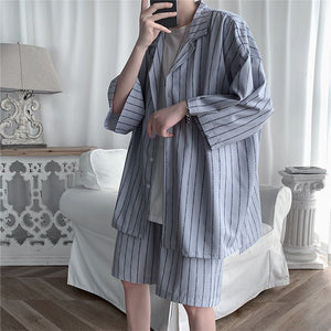 [Korean Style] 3 Colors Striped Oversize Tracksuit Sets
