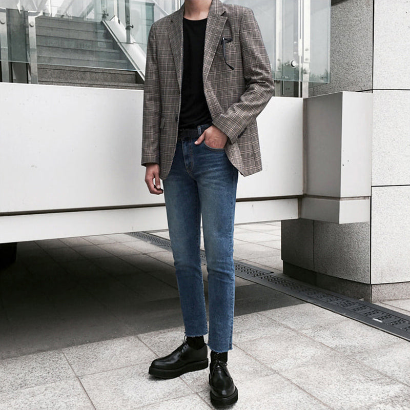 [Korean Style] Ankle-Cut Straight Denim Jeans