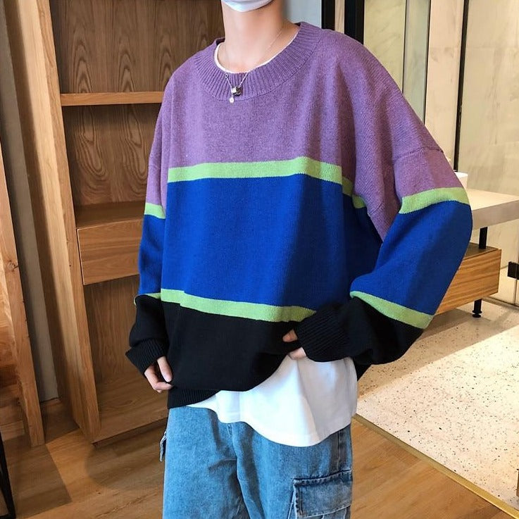 [Korean Style] Patchwork Casual Oversized Sweaters