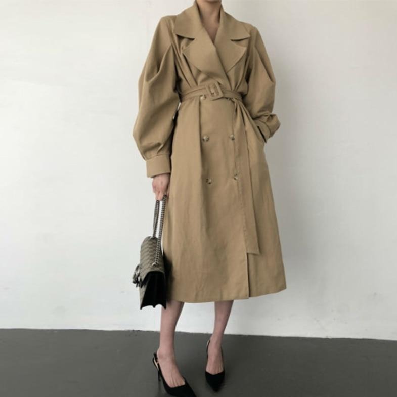 [Korean Style] Freja Voluminous Sleeve Long Trench Coat