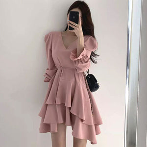 [Korean Style] Freyja Ruffle Mini Dress