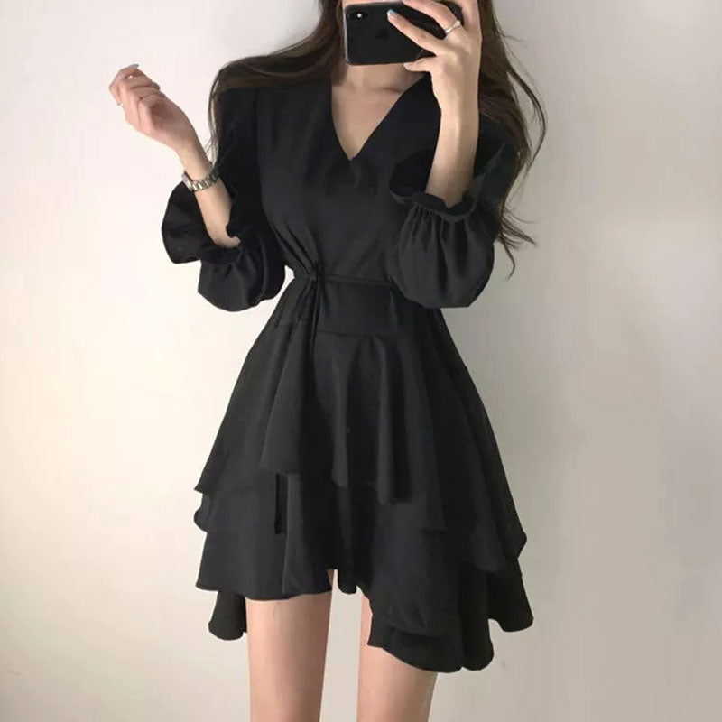 [Korean Style] Freyja Ruffle Mini Dress