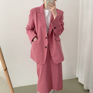 [Korean Style] Léah Matchy Blazer Skirt  2 Piece Set
