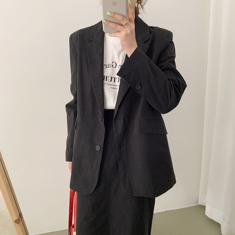[Korean Style] Léah Matchy Blazer Skirt  2 Piece Set