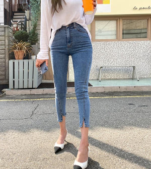 [Korean Style] Byren Slit Skinny Jeans
