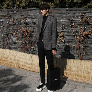 [Korean Style] Baro Striped Cotton Blazer