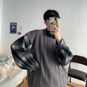 [Korean Style] Den Patchwork Pullover Sweaters
