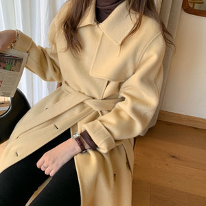 [Korean Style] Letitia Double Breasted Long Coat
