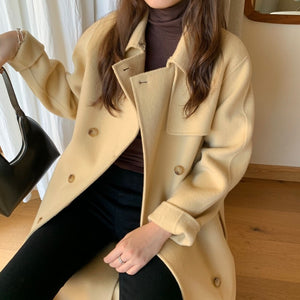 [Korean Style] Letitia Double Breasted Long Coat