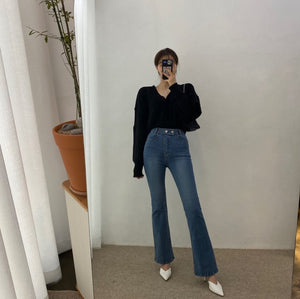 [Korean Style] Corinne High Waist Flare Jeans